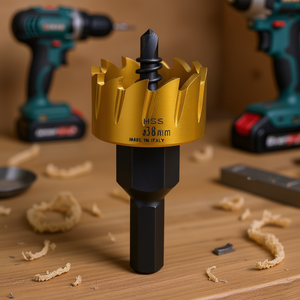 ใบเลื่อยเจาะรู HSS ขนาด 38 มม. เคลือบไทเทเนียมสำหรับตัดไม้และโลหะ - Product Image 3
