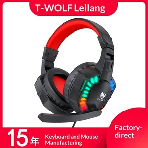 <span class=keywords><strong>Casque</strong></span> d'Ordinateur en Cuir T-WOLF Thunderwolf H120 40mm, <span class=keywords><strong>Casque</strong></span> de Jeu Illuminé pour E-sport, <span class=keywords><strong>Casque</strong></span> Filaire avec Microphone - Product Image 5
