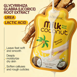 มาส์กเท้าบำรุงผิวขาวใสสูตรอโวคาโดและน้ำนมมะพร้าว ปราศจากพาราเบน ยี่ห้อ KORMESIC สำหรับขายส่งและรับผลิตแบรนด์ส่วนตัว - Product Image 3