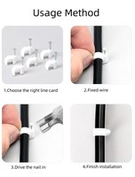 CHS 2,5MM Kunststoff-Flachkabelclips Weiß Schwarz mit Nagel 100 Stück pro Beutel für Kabelmanagement-Befestigungssystem