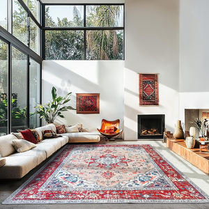 Rosso a pelo basso Vintage tradizionale antiscivolo morbido antiscivolo morbido <span class=keywords><strong>tappeto</strong></span> grande <span class=keywords><strong>lavabile</strong></span> per <span class=keywords><strong>soggiorno</strong></span> - Product Image 2