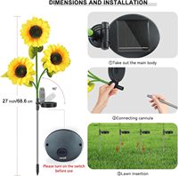 Luces Solares LED de Jardín con Forma de Girasol, Resistentes al Agua IP65, de Alta Calidad, Precio de Fábrica YUNAN, para Patio, Jardín y Uso en Exteriores