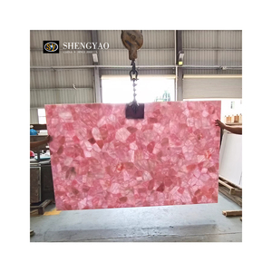 Tùy chỉnh tự nhiên mờ đá Rose <span class=keywords><strong>Quartz</strong></span> Backlit tinh thể màu Hồng Onyx ngọc Countertop - Product Image 6