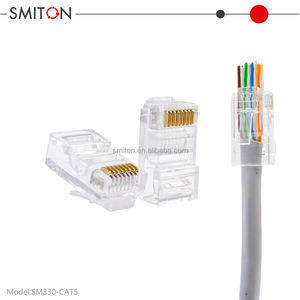 Pronto 100 pz/borsa placcato in oro RJ45 <span class=keywords><strong>Cat5</strong></span> Cat5e <span class=keywords><strong>cavo</strong></span> connettore spina 8pin terminali per alimentazione e connessione di rete - Product Image 5
