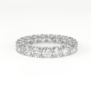 Anillo de Diamantes Flotantes con Corte Brillante Redondo para Mujer, Anillo de Eternidad Clásico para Boda, Plata 925 - Product Image 5