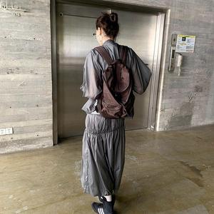Lonslan <b>Backpack</b> <b>Brown</b> 18 In Adjustable Shoulders Multi Pocket Hiking Bag Unisex Everyday Use - Product Image 3