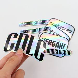 Autocollant personnalisé en vinyle découpé effet arc-en-ciel avec votre propre autocollant holographique design - Product Image 2
