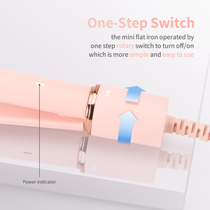 PRITECH مفتاح دوار مكواة فرد الشعر بكرة صغيرة حجم المدمجة حديد مسطح السفر المحمولة مكواة فرد الشعر - Product Image 2