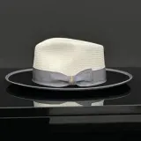 Sombrero Panamá de Papel de Dos Tonos, Estilo Fedora/Trilby, para Playa, Viajes y Actividades al Aire Libre - Product Image 4