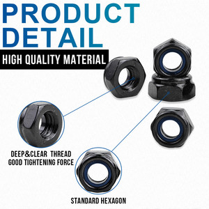 Vente en gros à prix d'usine : Kit de 245 écrous autobloquants en acier au carbone oxydé noir DIN985 M3-M12 avec insert en nylon - Product Image 2