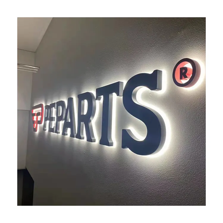 Customized outdoor reverse 3d channel letters businesses name logos wall acrylic illuminated logo sign indoor