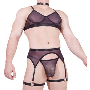 Set di 5 Pezzi di Intimo <span class=keywords><strong>Sexy</strong></span> Trasparente e Setoso per Uomo, Lingerie da Gentiluomo, Costume per Cosplay - Product Image 6