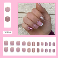 Nouvelles fournitures : Faux ongles en acrylique personnalisés, design diamant, pour pose à la française