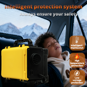 Chauffage diesel portable XMZ-HTB1 jaune avec réservoir intégré de 6 L, kit de <span class=keywords><strong>recirculation</strong></span>, silencieux rotatif et écran LCD pour camping-car et camion - Product Image 3