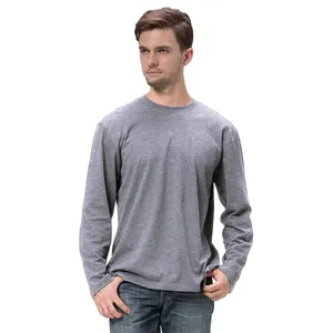 100% Cotton Long Sleeves Factory Direct Sales Men T-Shirt with Printing OEM Custom Logo Online Clearance Sale