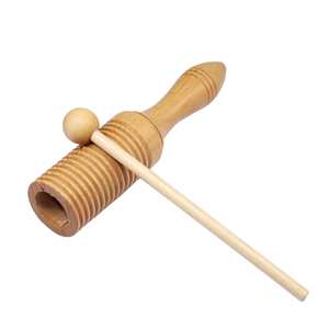 Guiro en bois avec marteau pour les cours de musique des enfants, percussion à tonalité naturelle, sûre et facile à utiliser - Product Image 1
