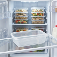 Contenants de préparation de repas Kingstar 16 oz en PP transparent avec couvercles à fermeture à pression, empilables pour la préparation de repas en vrac hebdomadaire