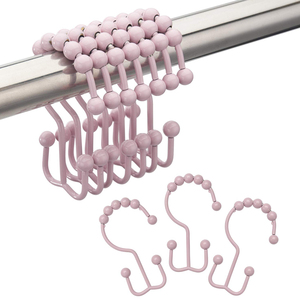 Móc Treo Rèm Kiểu Cổ Bằng Thép Trượt Hình Chữ S Bằng Kim Loại Cho Nhà Tắm Trượt Hai Lớp - Product Image 2