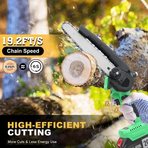 Mini tronçonneuse sans fil 20V sans balais de qualité industrielle, scie à bois DIY avec guide-chaîne de 6 et 8 pouces, alimentée par batterie, entrepôt local aux États-Unis - Product Image 3