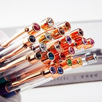 Stylo à bille flottant DIY, corps creux en métal avec paillettes, sable et décoration florale, stylo créatif pour promotions et cadeaux