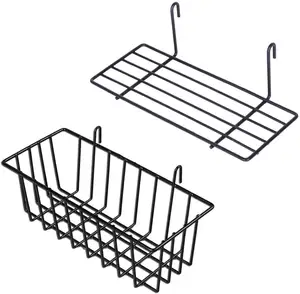 Ruimei Opknoping Mand Rechte Plank Bloempot Display Houder Voor Draad Muur Grid Panel