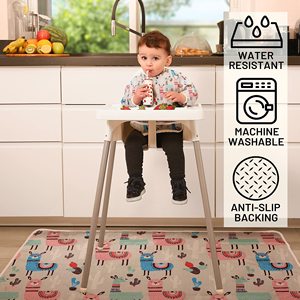 Baby Splat <strong>Mat</strong> for Under High Chair for Baby Feeding Set <strong>Splash</strong> <strong>Mat</strong> Waterproof Floor <strong>Mat</strong> + Baby Bib with Sleeves - Product Image 3