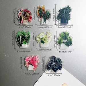 Imán de <span class=keywords><strong>Refrigerador</strong></span> con Diseño de Planta en Maceta de Acrílico, <span class=keywords><strong>para</strong></span> Hogar, Cocina, Oficina, Decorativo, Recuerdo Festivo, Forma/Tamaño Personalizado, Venta al Por Mayor - Product Image 2