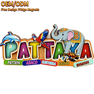 ชุดแม่เหล็กติดตู้เย็นลายไม้ ปัตตาญ่า ประเทศไทย ของที่ระลึกการเดินทางสไตล์ทรอปิคอล และของตกแต่งบ้าน - Product Image 3