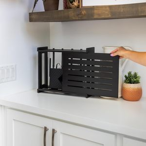 Boîte de rangement pour routeur WiFi en bois - Étagère décorative murale standard pour modem avec système de gestion des câbles - Product Image 4