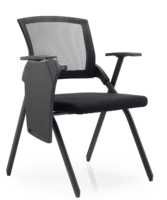 Chaise de formation ergonomique moderne pliable en alliage d'aluminium avec tablette d'écriture - Chaise de conférence exécutive réglable pour la maison
