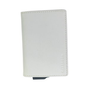Porte-cartes minimaliste en aluminium RFID unisexe CardHoda, fermeture courte pliable de 6 pouces, blanc avec intérieur - Product Image 3