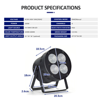 Éclairages de scène, projecteur COB 2-en-1 200W (4 x 50W) pour scène, mariage, fête, discothèque