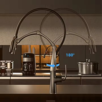 Robinet de cuisine intelligent FEIDU avec affichage LED et capteur, robinet extractible automatique sans contact pour évier monotrou