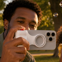 Pegangan Kamera Ponsel Magnetik ABS dengan Tombol Shutter untuk Vlog, Selfie, dan Siaran Langsung