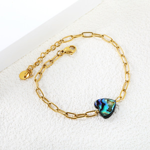 Heart Shaped <b>Abalone</b> <b>Shell</b> Stainless Steel Bracelet For Women Gift Jewelry Fashion Accessory - Product Image 1