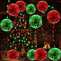 Led Light Bobo 20 pouces ballons à hélium transparent ballon à bulles lumineuses avec guirlande lumineuse pour noël mariage anniversaire fête décor