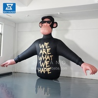 Gorille noir gonflable géant, orang-outan, singe, sculpture gonflable de dessin animé, personnalisation de mascotte gonflable