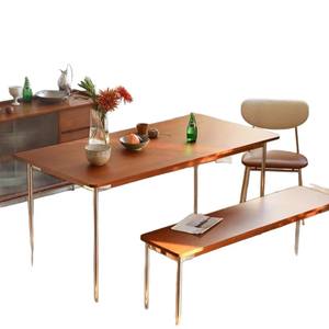 Solid Wood Dining <b>Table</b> Rectangle Stable Combination Furniture Dining Room <b>Set</b> Nordic Japanese Style - Product Image 5