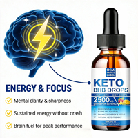 Gouttes de cétone exogène Keto BHB 2500mg à marque privée OEM pour l'énergie, la concentration et la combustion des graisses – Complément alimentaire pour la perte de poids