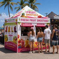 Tente de fruits frais lumineuse et professionnelle pour la publicité, idéale pour les stands de smoothies et la vente de nourriture en extérieur