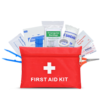 Trousse de premiers secours portable personnalisée, durable, imperméable, en Oxford rouge, édition voyage et maison, 12 en 1, pour les soins médicaux, le sport et le bureau