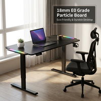 Table de jeu AOR E-sports avec plateau en fibre de carbone, éclairage d'ambiance RGB, mémoire 3 vitesses, vente en gros usine