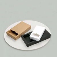 Vente en gros d'emballage de tiroir pliable avec logo personnalisé Boîtes coulissantes en papier kraft/blanc/noir Boîtes coulissantes à tiroir vide gaufré