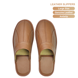Pantuflas <span class=keywords><strong>de</strong></span> Cuero Vacuno Genuino <span class=keywords><strong>para</strong></span> <span class=keywords><strong>Hombre</strong></span>, Transpirables, <span class=keywords><strong>de</strong></span> Cuero Suave, con Suela Lisa, <span class=keywords><strong>Zapatos</strong></span> Planos <span class=keywords><strong>para</strong></span> Dormitorio, Pantuflas <span class=keywords><strong>para</strong></span> Interiores y Exteriores - Product Image 1