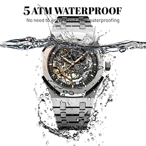 Montre de luxe personnalisée OEM, bracelet en acier inoxydable 316L, boîtier multi-couches, cadran ajouré, verre résistant à l'eau, montre-bracelet pour homme - Product Image 6