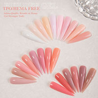 Fournitures professionnelles pour les ongles, gel de construction sans HEMA, gel de couleur pour extension d'ongles, polygel, gel UV dur, couleur claire