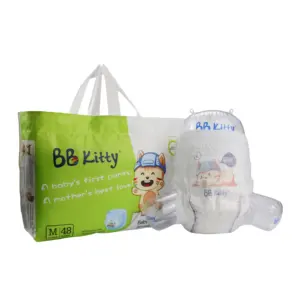 BB Kitty Baby Disposallble Nappy Samples Soft Breathable Baby Diaper Wholesale Pants Type Table Portable