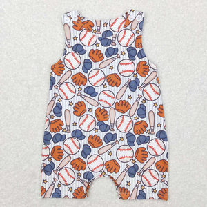 Ropa de verano para bebé recién nacido, mono sin mangas con estampado de béisbol, trajes de 0 a 2 años - Product Image 2