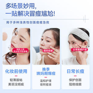 แผ่นปิดสิวแบบใส WELLDAY Medical Invisible Acne Patches แผ่นไฮโดรคอลลอยด์รูปทรงกลมสำหรับรักษาสิว บรรจุ 48 แผ่นต่อถุง - Product Image 1