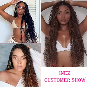 Afro Passion Twist Hair 20Inch Synthétique Ondulé Boho Bomb Extensions de cheveux au crochet Tresses au crochet pré-torsadées - Product Image 6